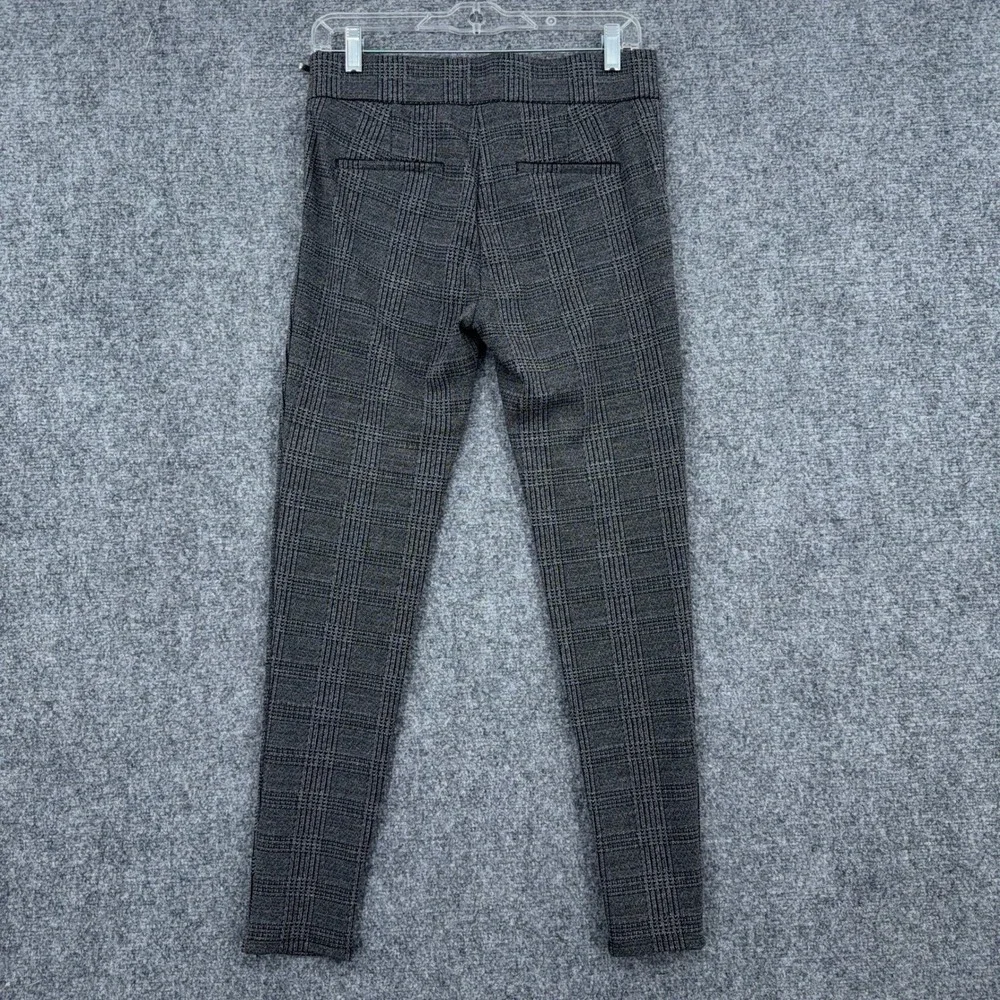 Ann Taylor Plaid Skinny‎ Leggings Women 4 Polyester Rayon Gray